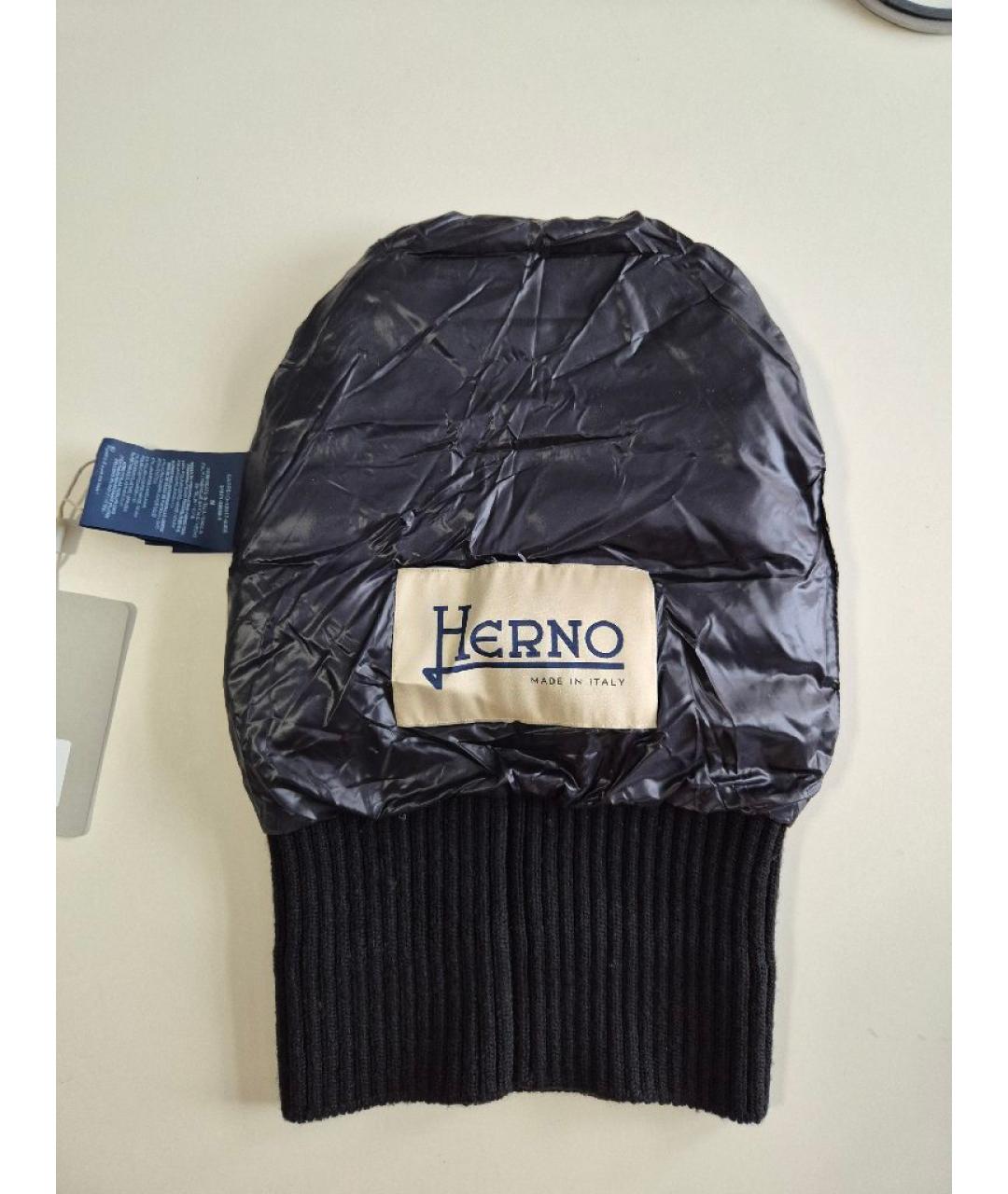 HERNO Черная синтетическая шапка, фото 5