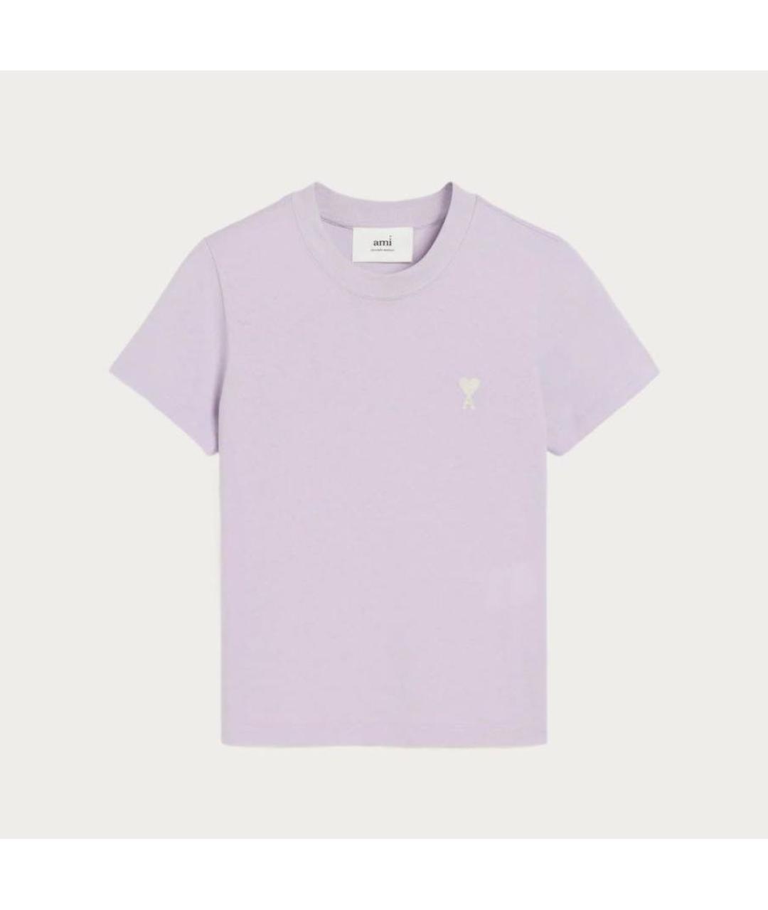Ami Paris Фиолетовая хлопковая футболка, фото 4