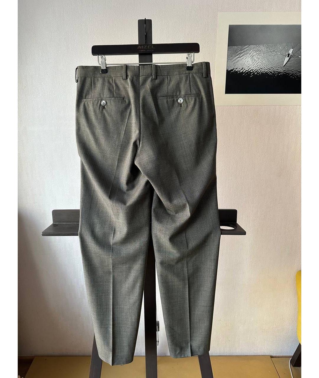 HUGO BOSS Серые шерстяные классические брюки, фото 2