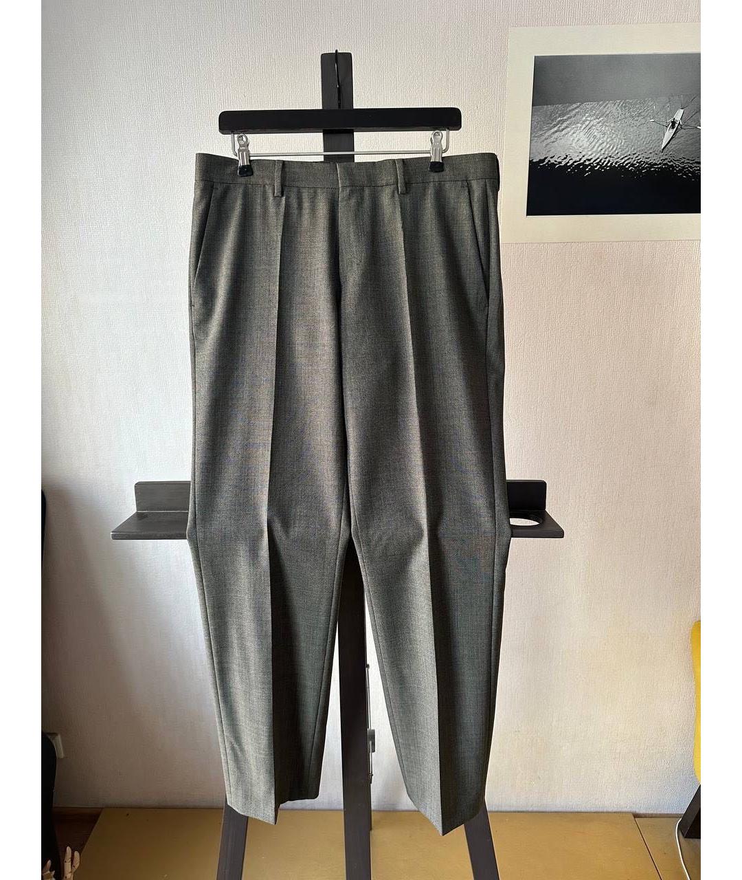 HUGO BOSS Серые шерстяные классические брюки, фото 9