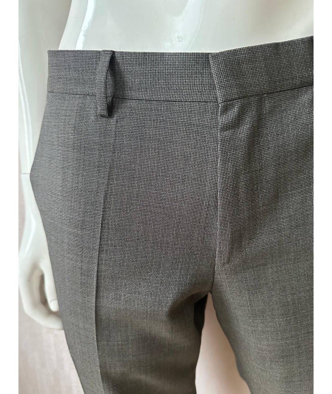 HUGO BOSS Серые шерстяные классические брюки, фото 5