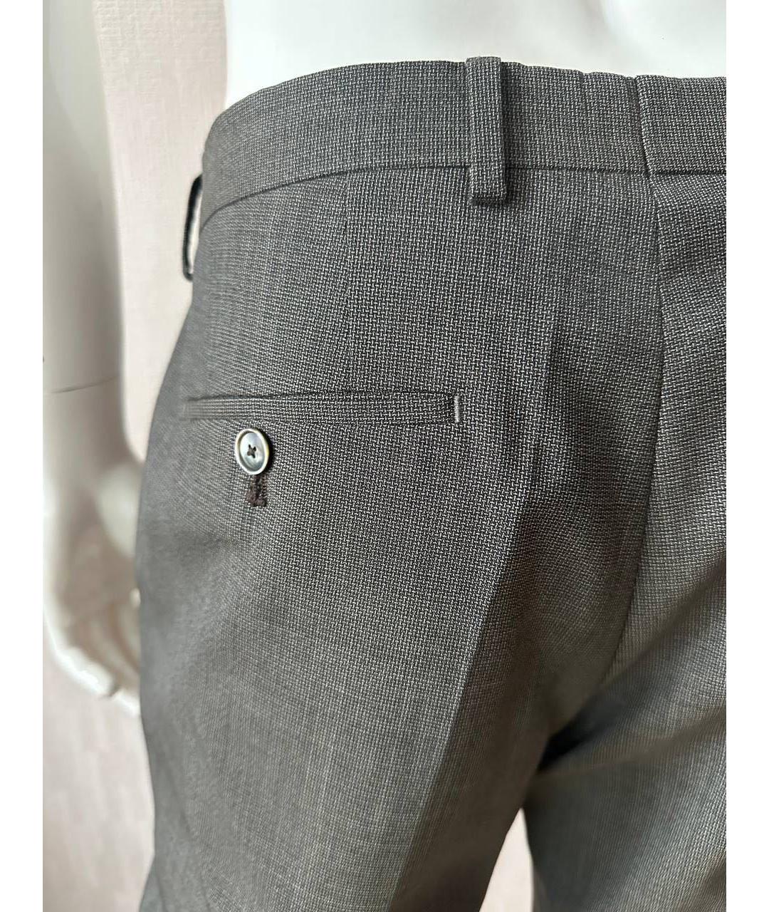 HUGO BOSS Серые шерстяные классические брюки, фото 6