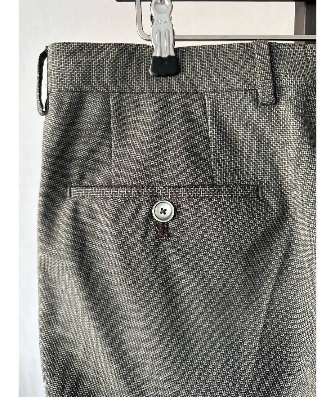 HUGO BOSS Серые шерстяные классические брюки, фото 3