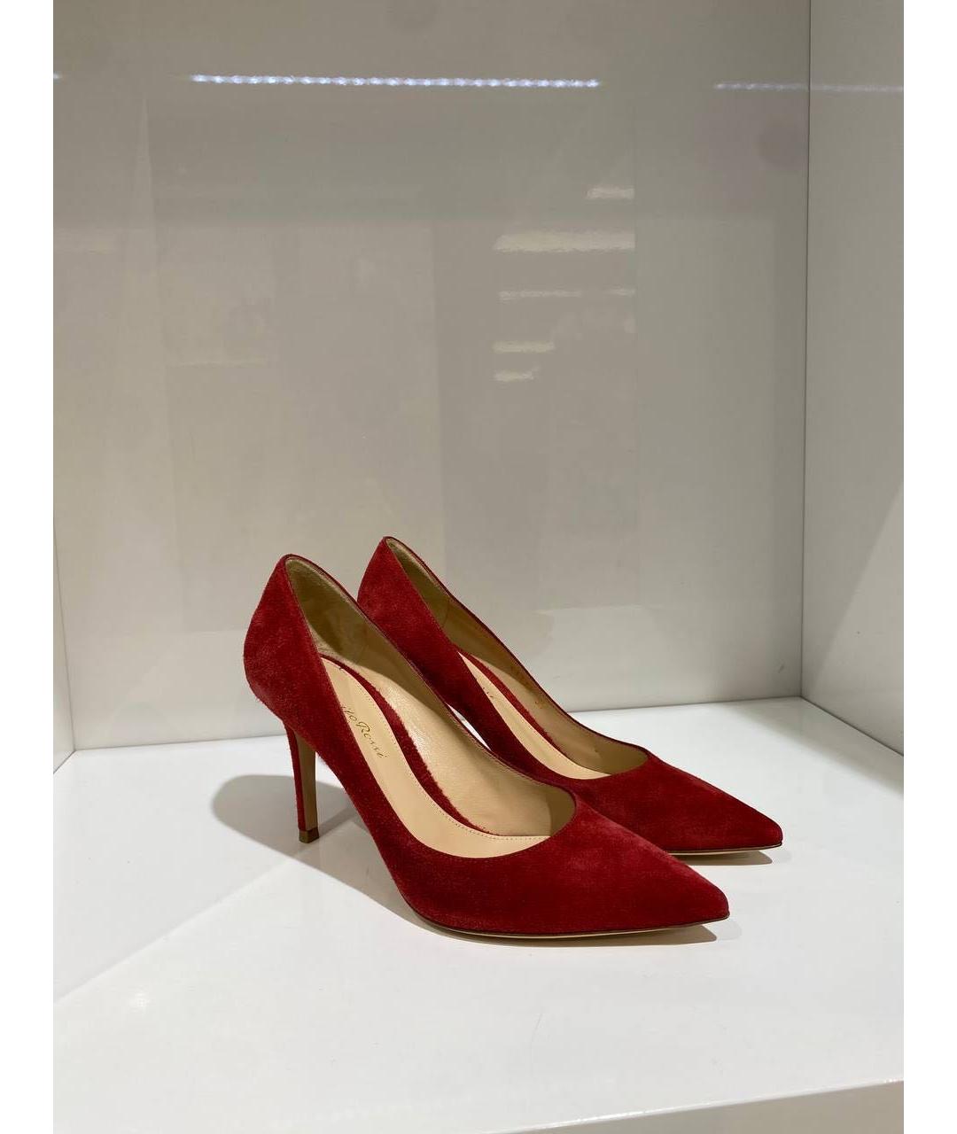 GIANVITO ROSSI Красные замшевые туфли, фото 4