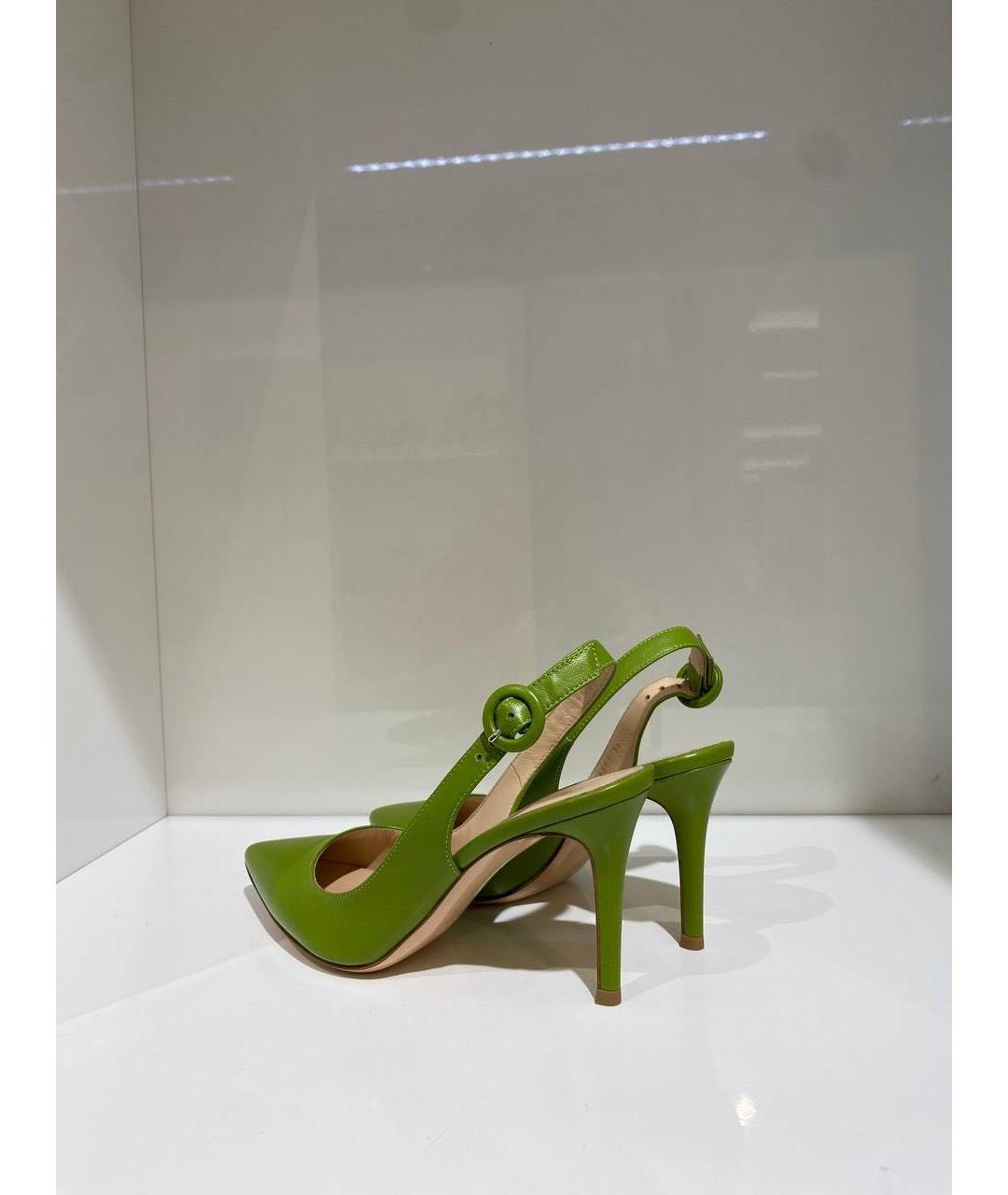 GIANVITO ROSSI Зеленые кожаные туфли, фото 3