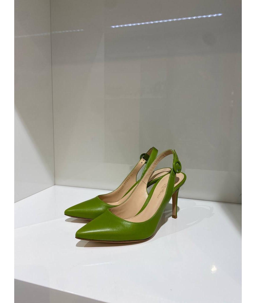 GIANVITO ROSSI Зеленые кожаные туфли, фото 2