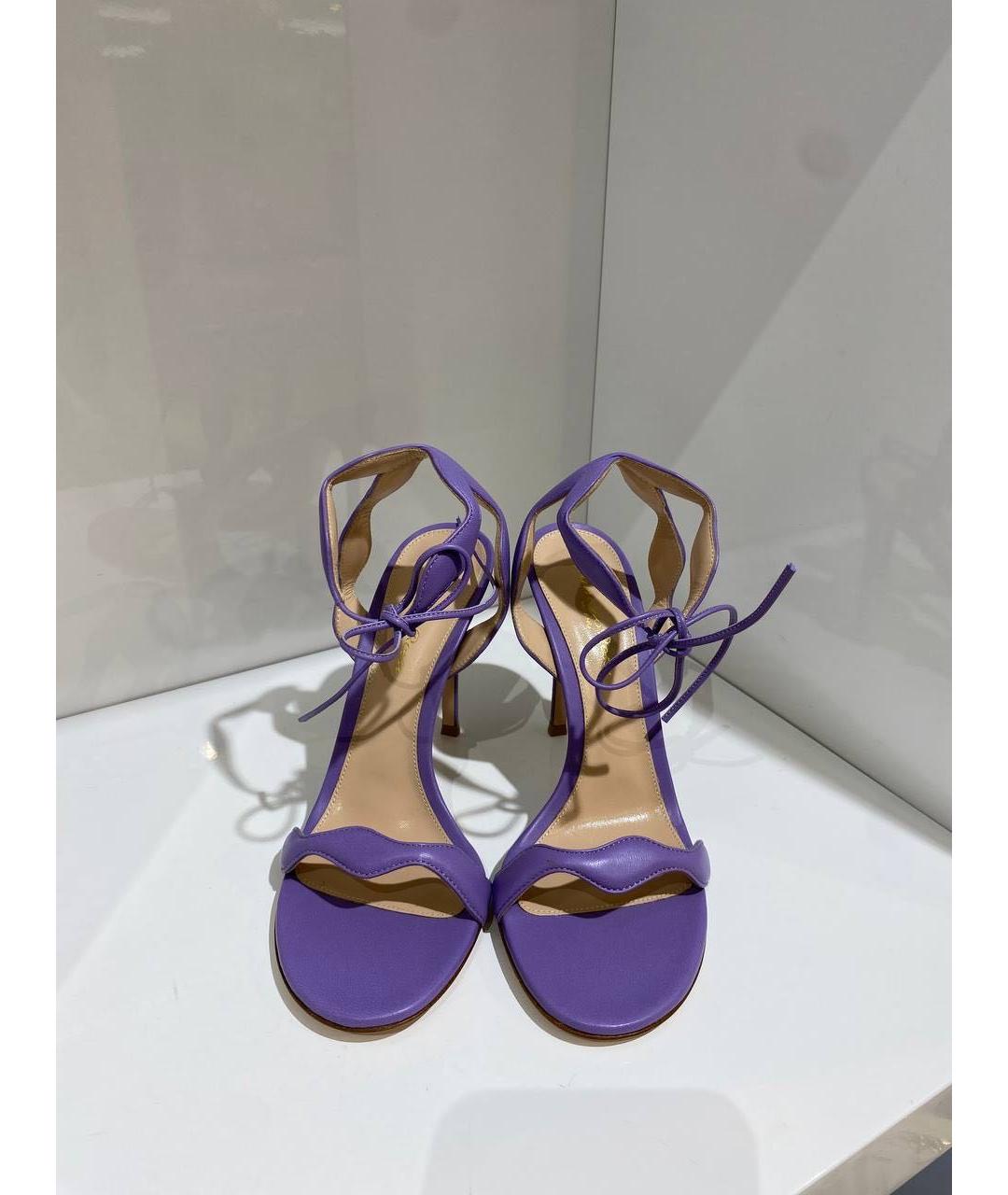 GIANVITO ROSSI Фиолетовые кожаные босоножки, фото 2