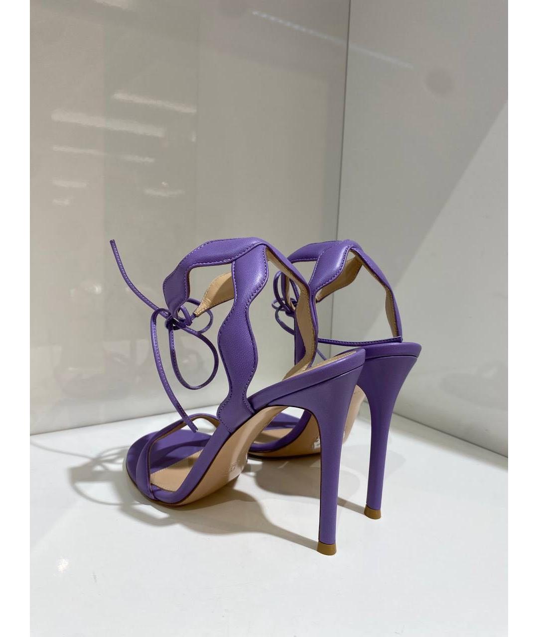 GIANVITO ROSSI Фиолетовые кожаные босоножки, фото 3