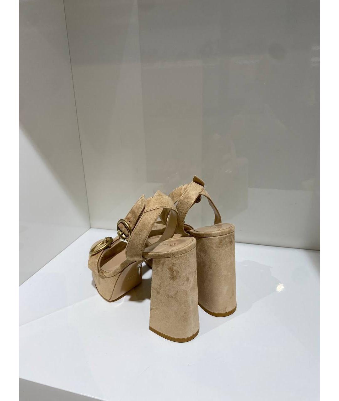GIANVITO ROSSI Бежевые босоножки, фото 3