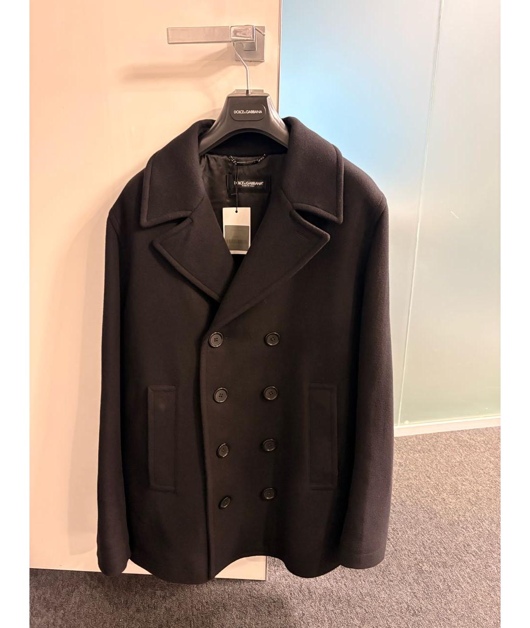DOLCE&GABBANA Черное шерстяное пальто, фото 5