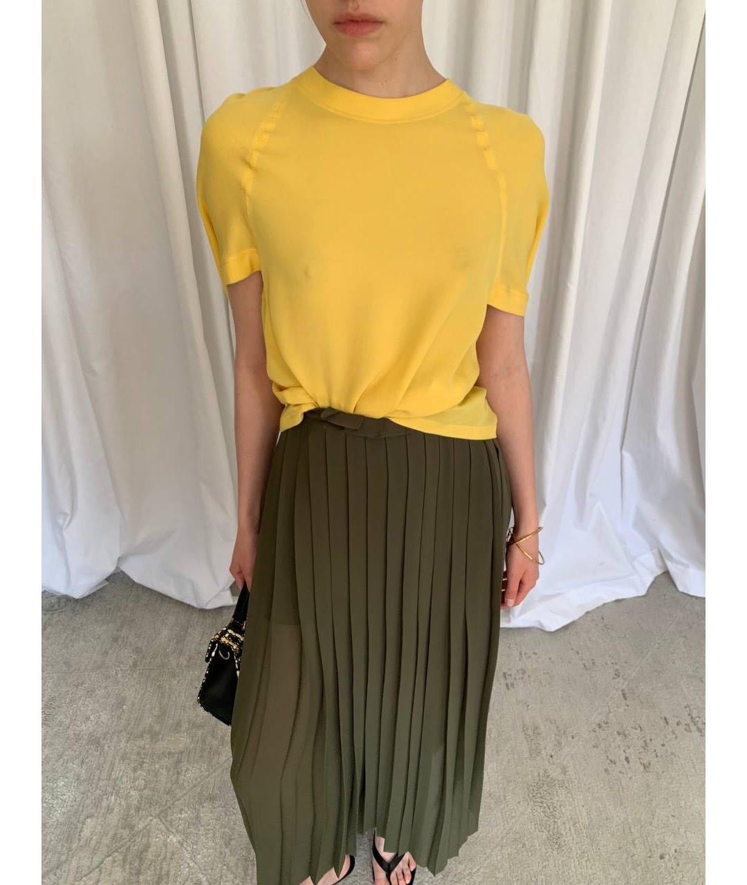 Ami Paris Хаки полиэстеровая юбка макси, фото 4