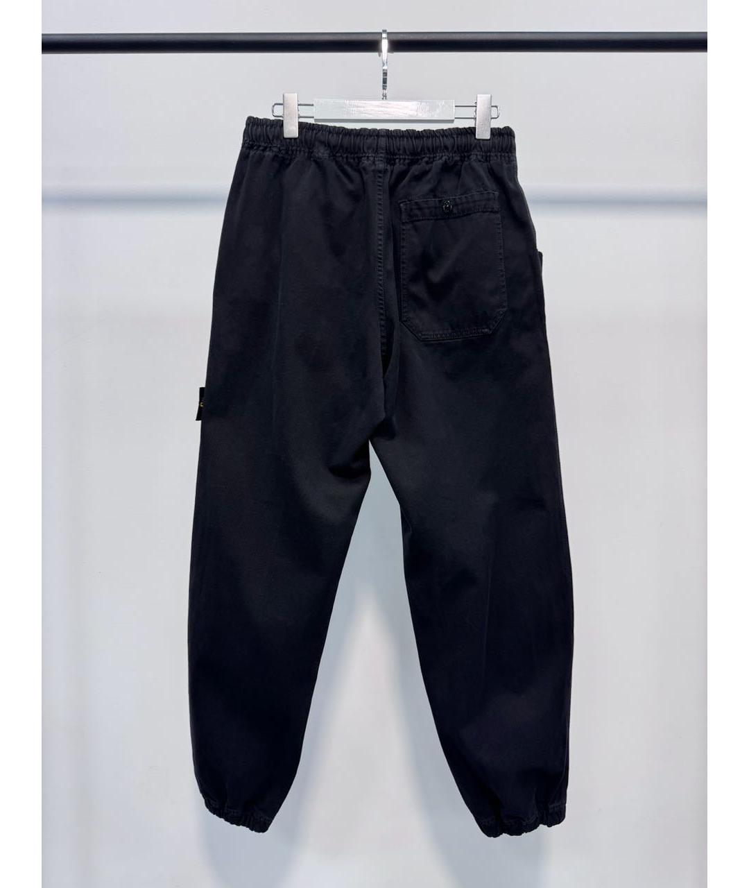 STONE ISLAND Черные хлопковые повседневные брюки, фото 5