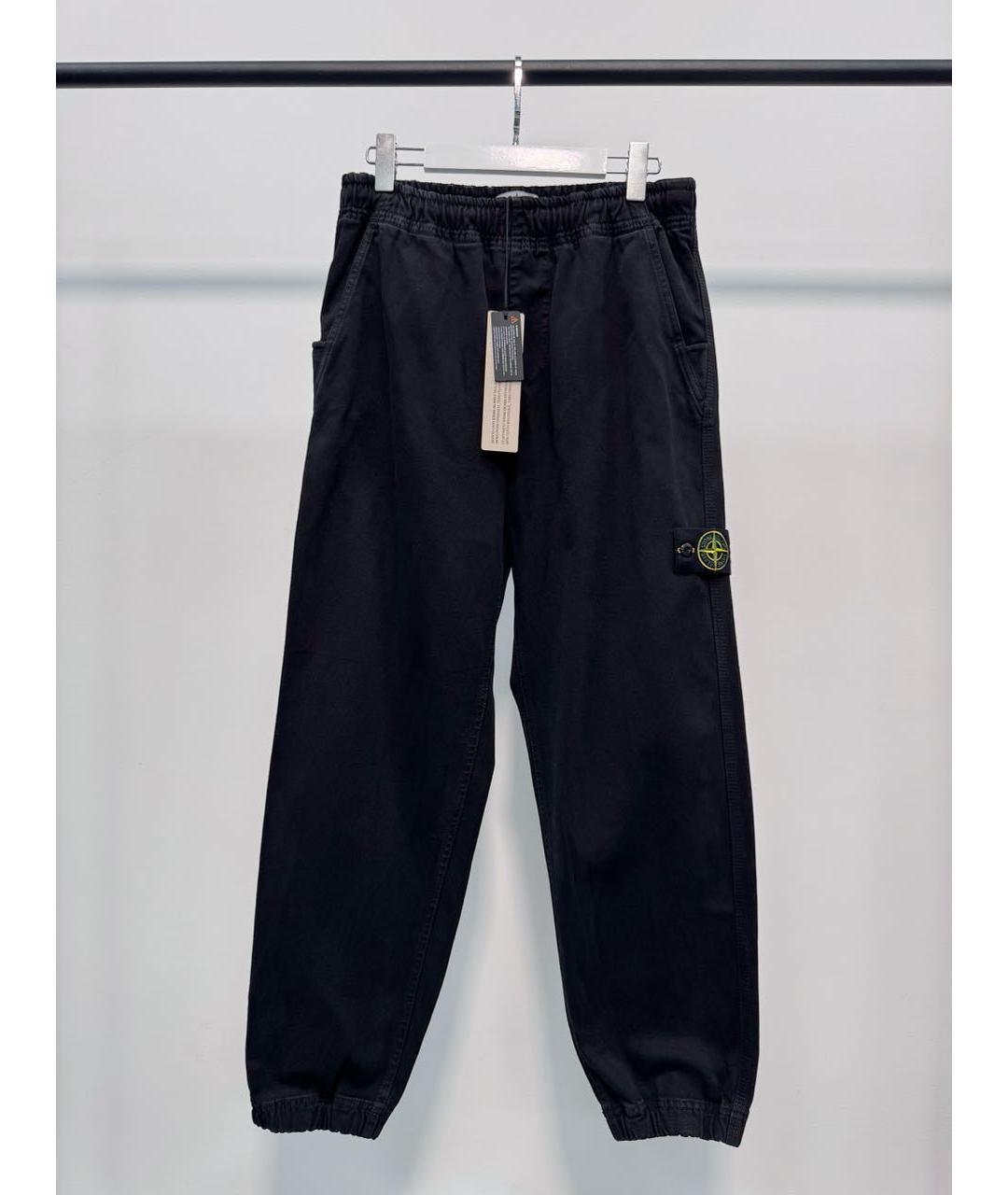 STONE ISLAND Черные хлопковые повседневные брюки, фото 2