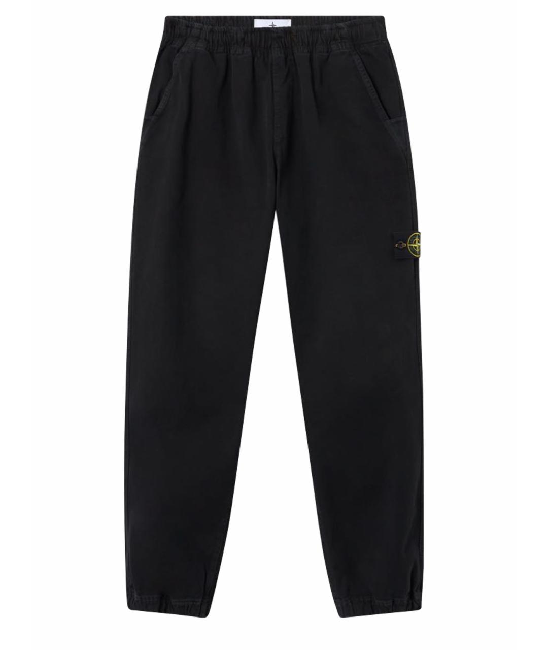 STONE ISLAND Черные хлопковые повседневные брюки, фото 1