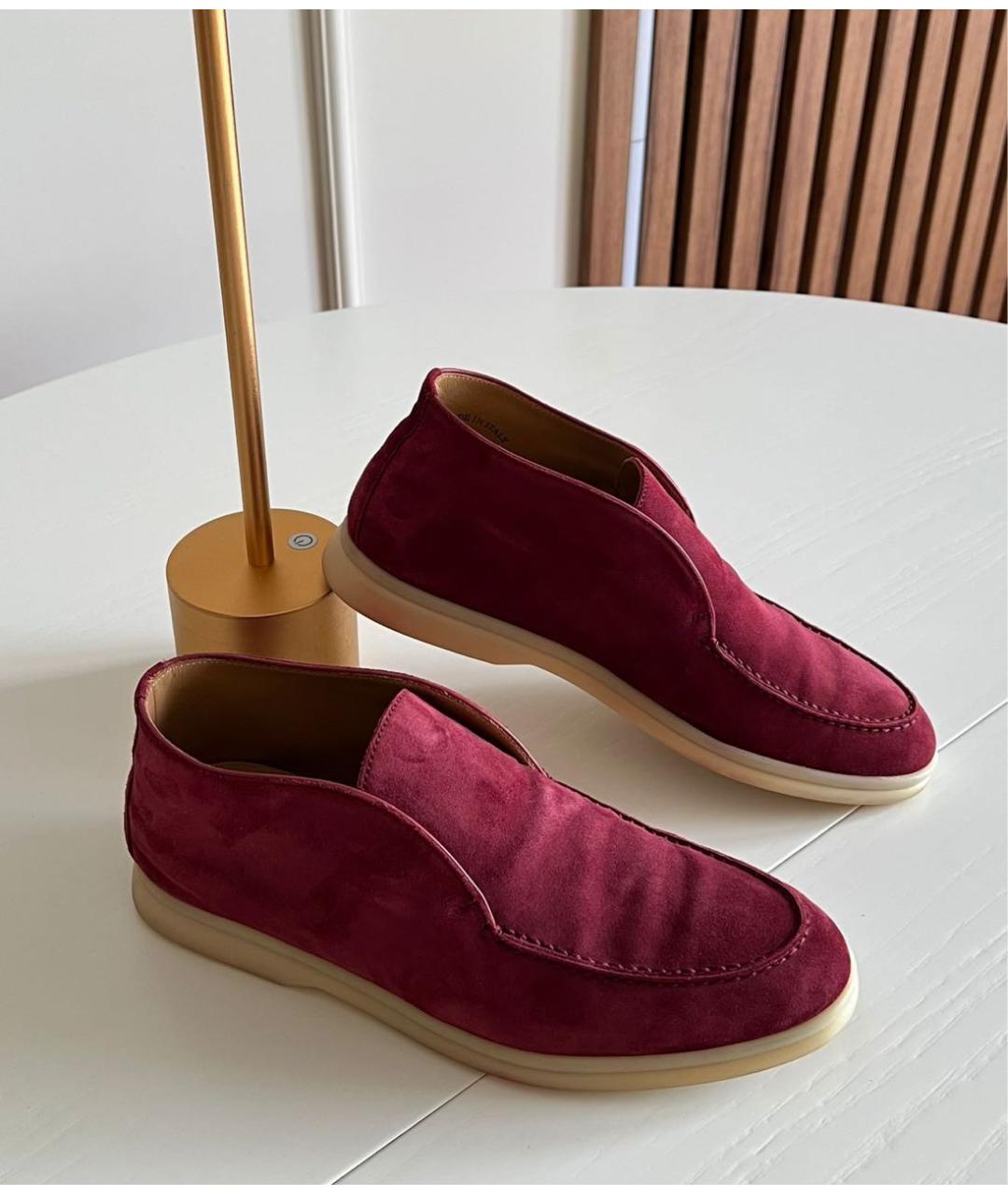 LORO PIANA Бордовые лоферы, фото 2