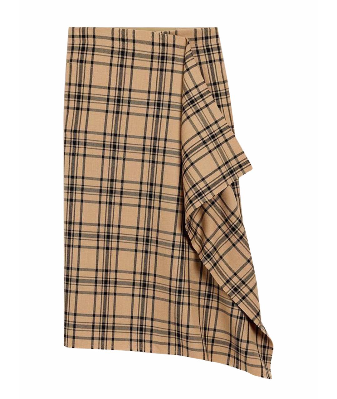 Ami Paris Бежевая шерстяная юбка миди, фото 1