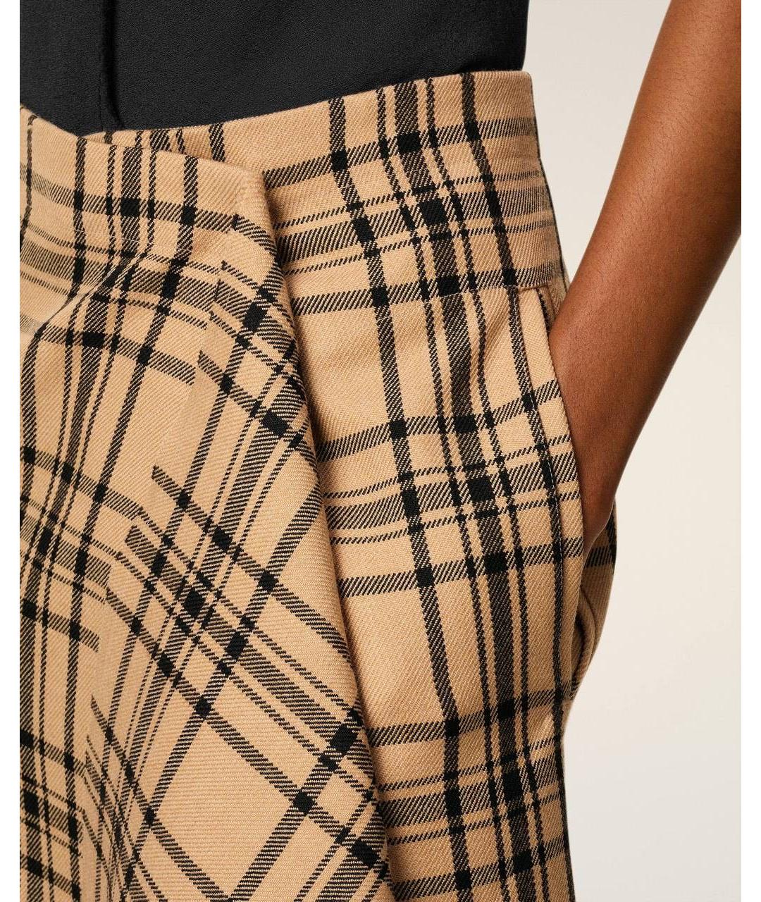 Ami Paris Бежевая шерстяная юбка миди, фото 6