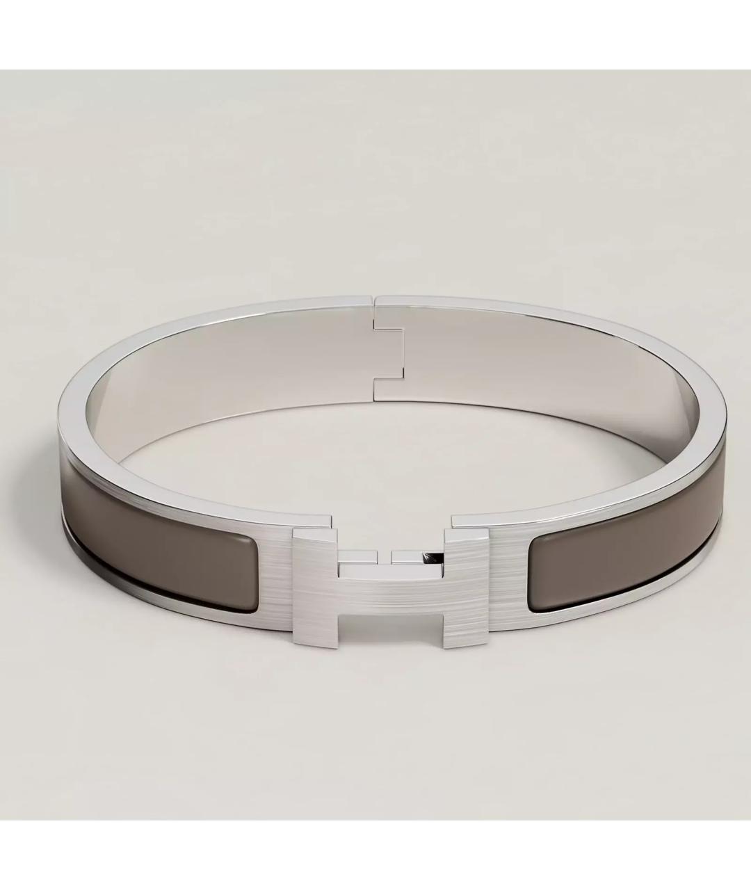 HERMES Серый металлический браслет, фото 3