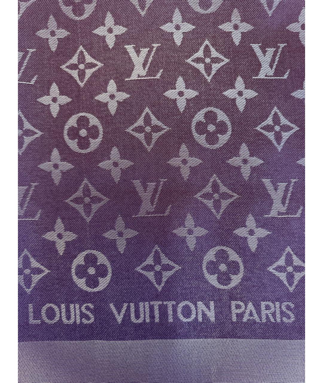 LOUIS VUITTON Фиолетовый шелковый платок, фото 2