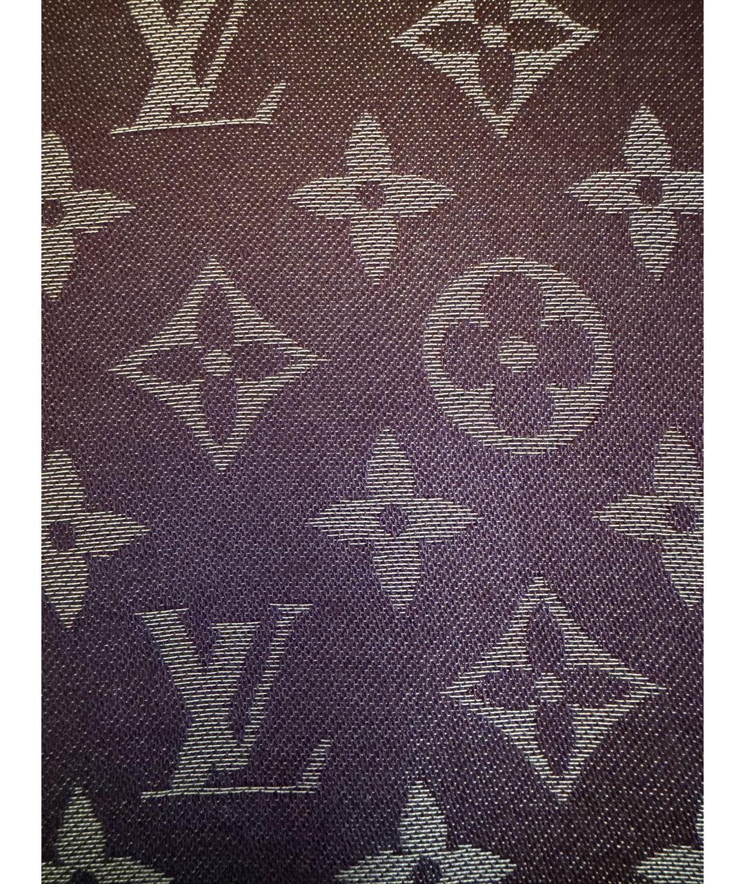 LOUIS VUITTON Фиолетовый шелковый платок, фото 7