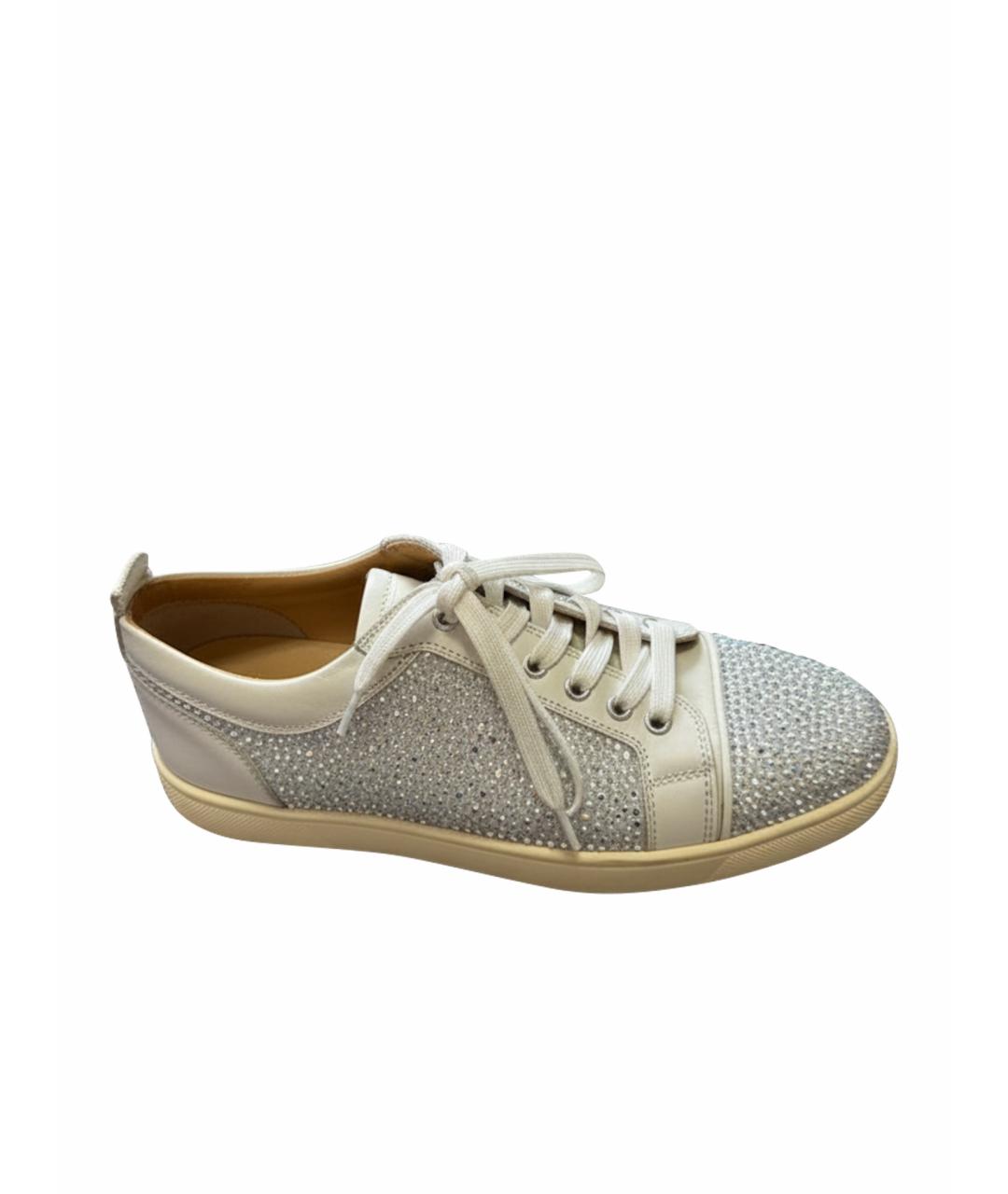 CHRISTIAN LOUBOUTIN Белые кожаные кеды, фото 1