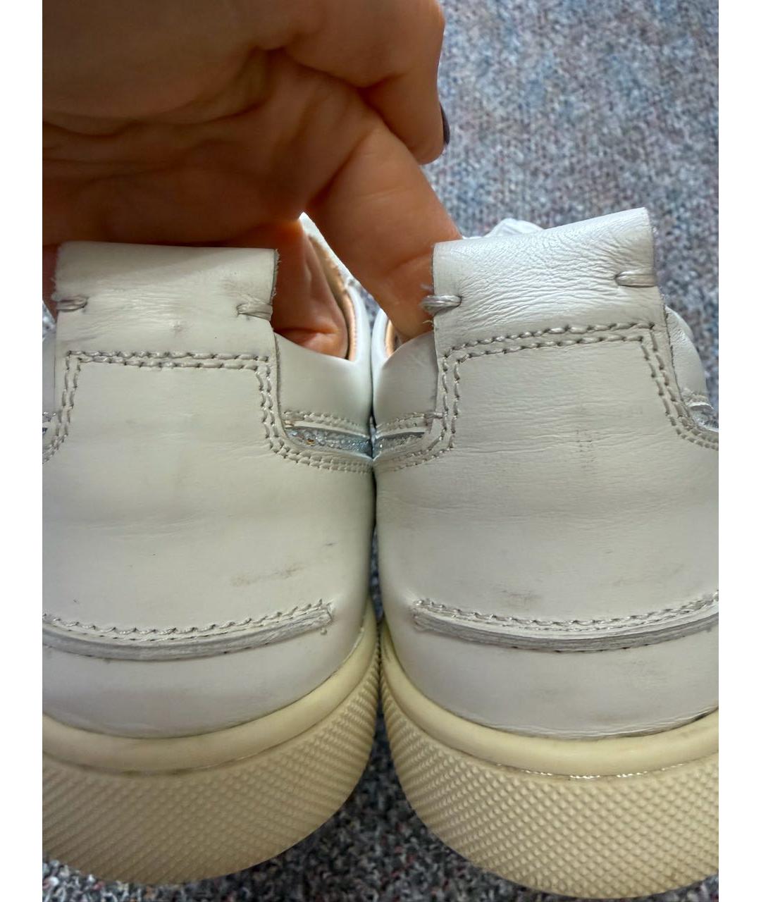 CHRISTIAN LOUBOUTIN Белые кожаные кеды, фото 4