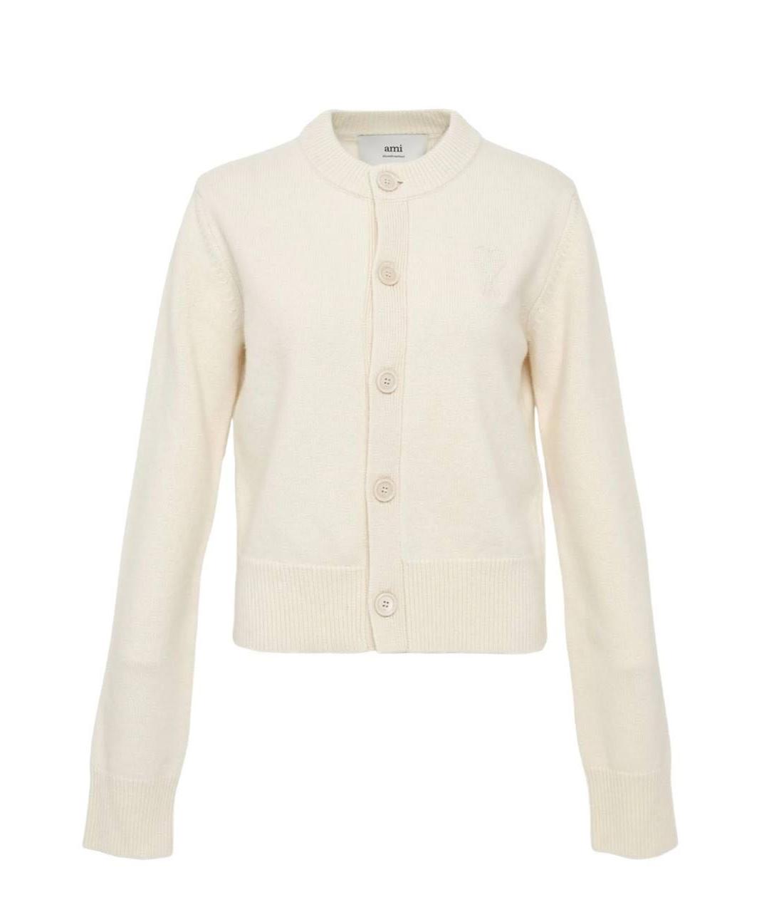 Ami Paris Белый кашемировый кардиган, фото 5