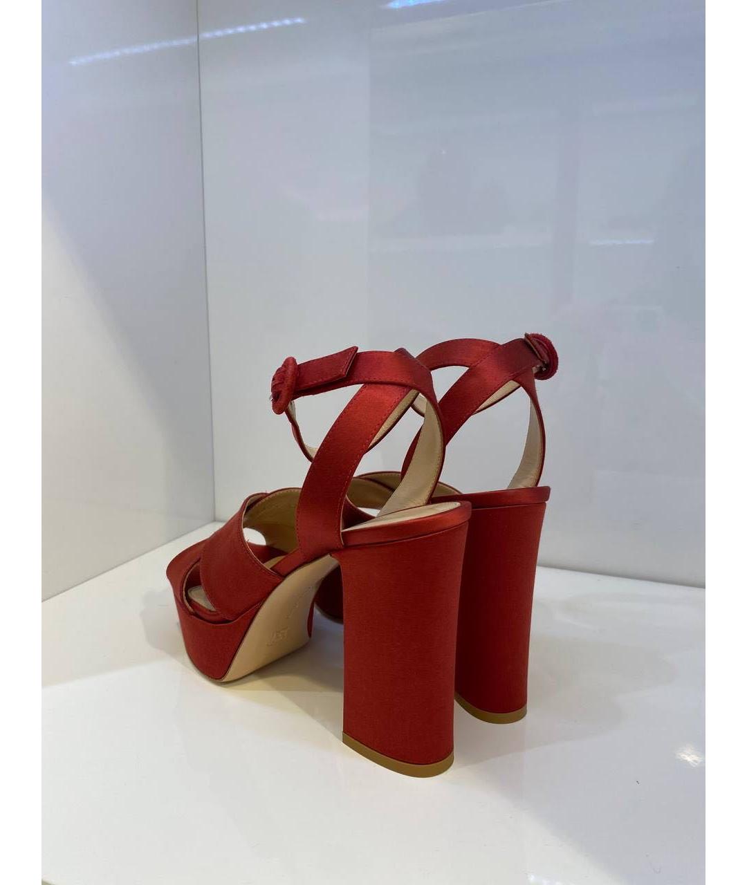 GIANVITO ROSSI Красные замшевые босоножки, фото 3