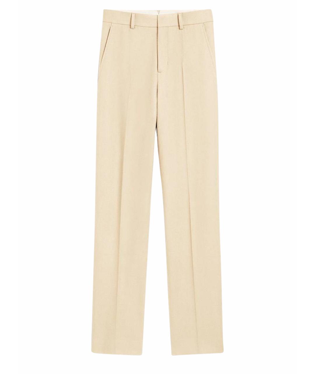 Ami Paris Бежевые шерстяные брюки широкие, фото 1