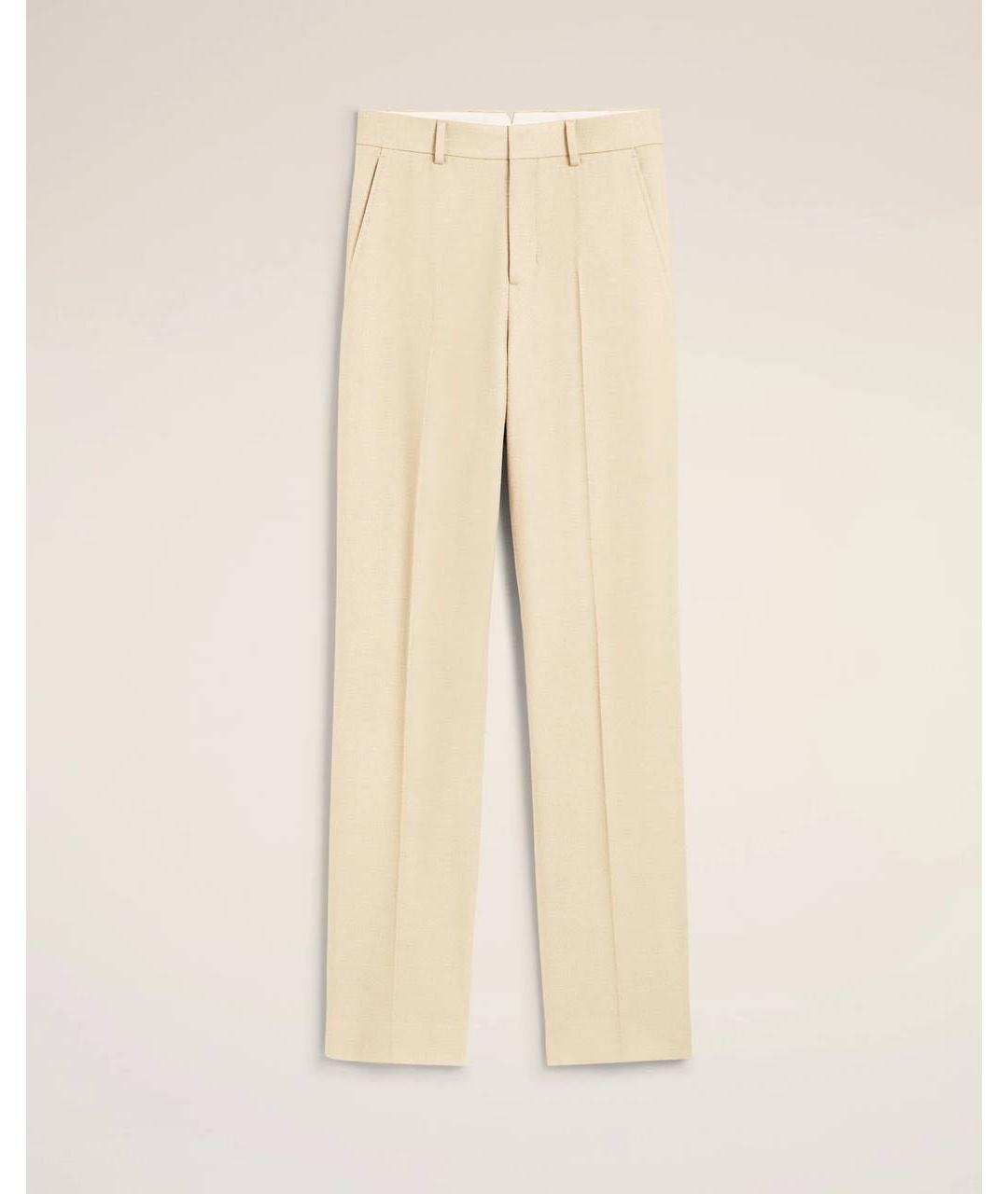 Ami Paris Бежевые шерстяные брюки широкие, фото 6