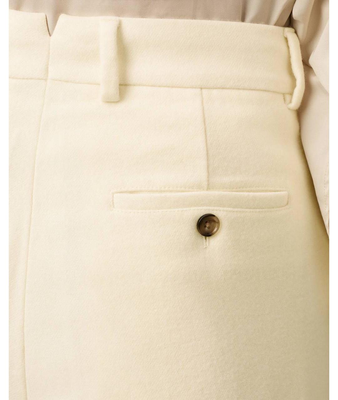 Ami Paris Бежевые шерстяные брюки широкие, фото 5