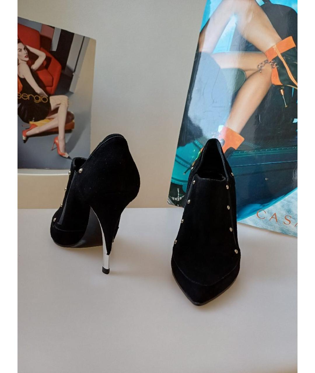 CASADEI Черные замшевые ботильоны, фото 5