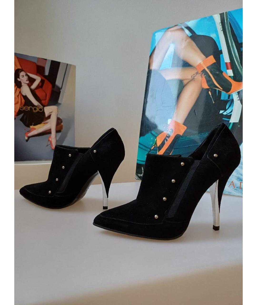 CASADEI Черные замшевые ботильоны, фото 4