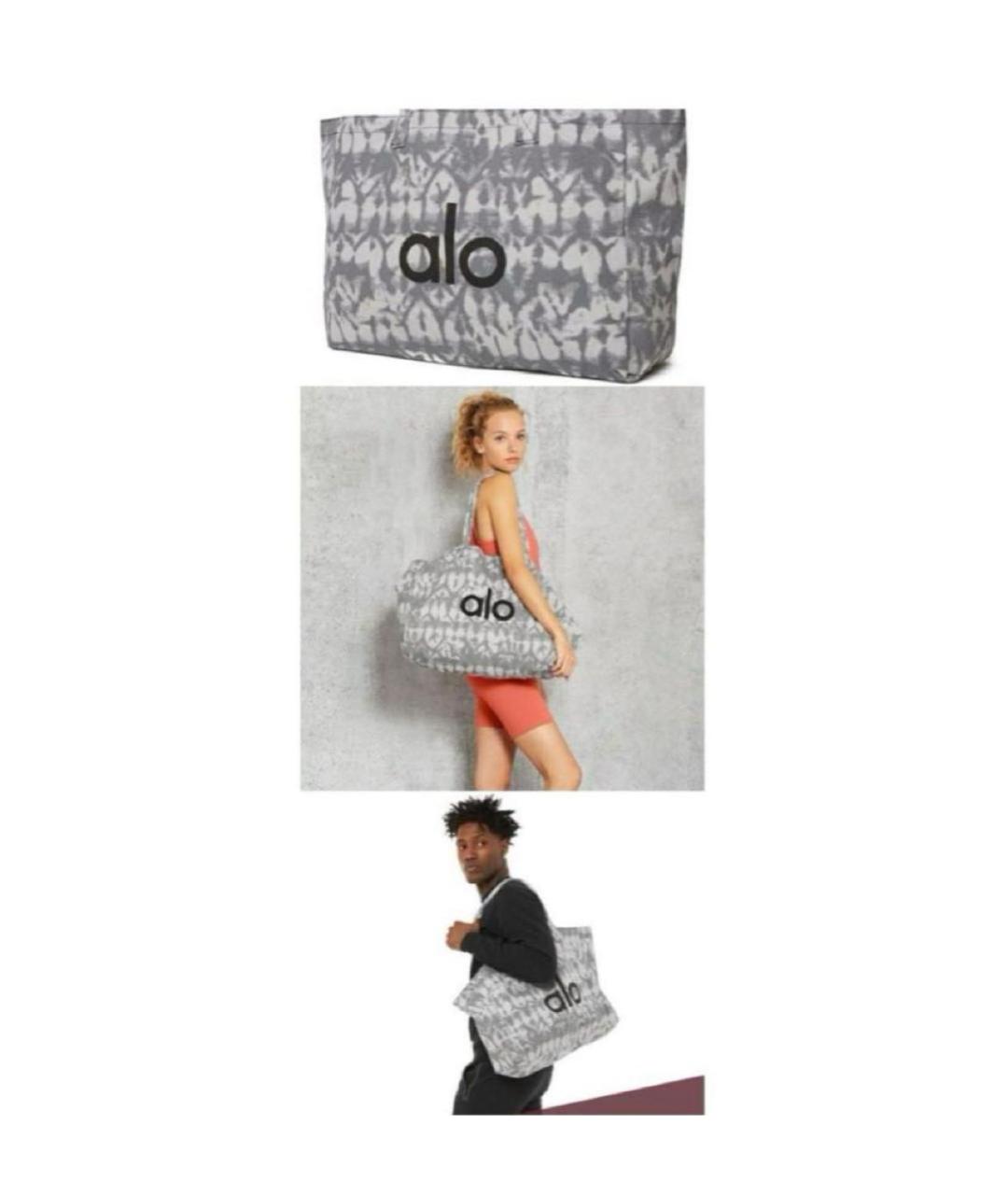 ALO YOGA Серая хлопковая дорожная/спортивная сумка, фото 8