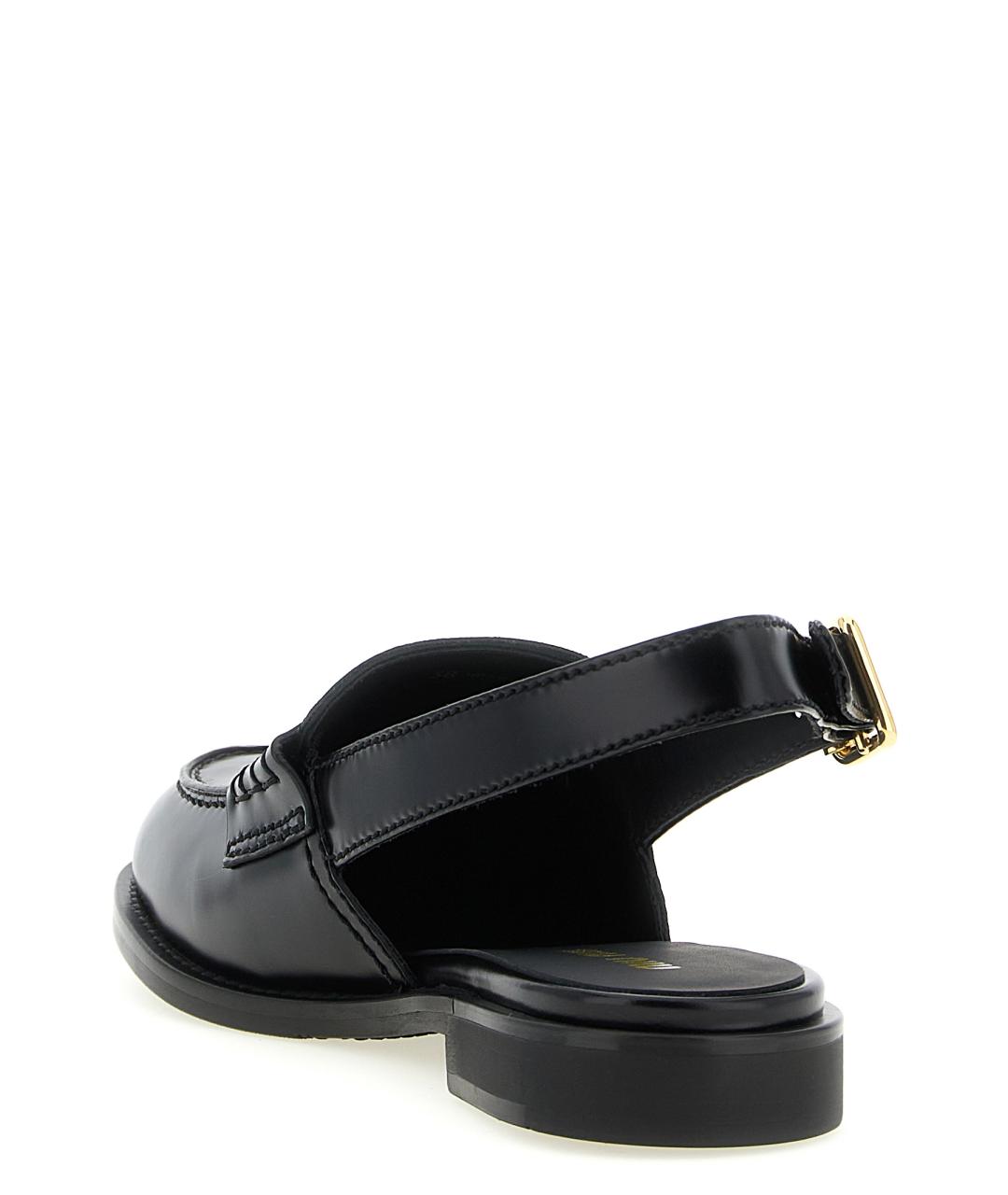 MIU MIU Черные кожаные сабо, фото 3