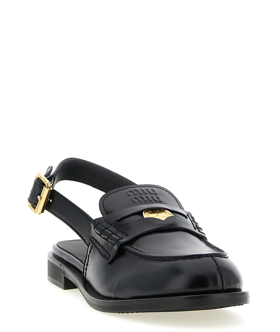 MIU MIU Черные кожаные сабо, фото 2