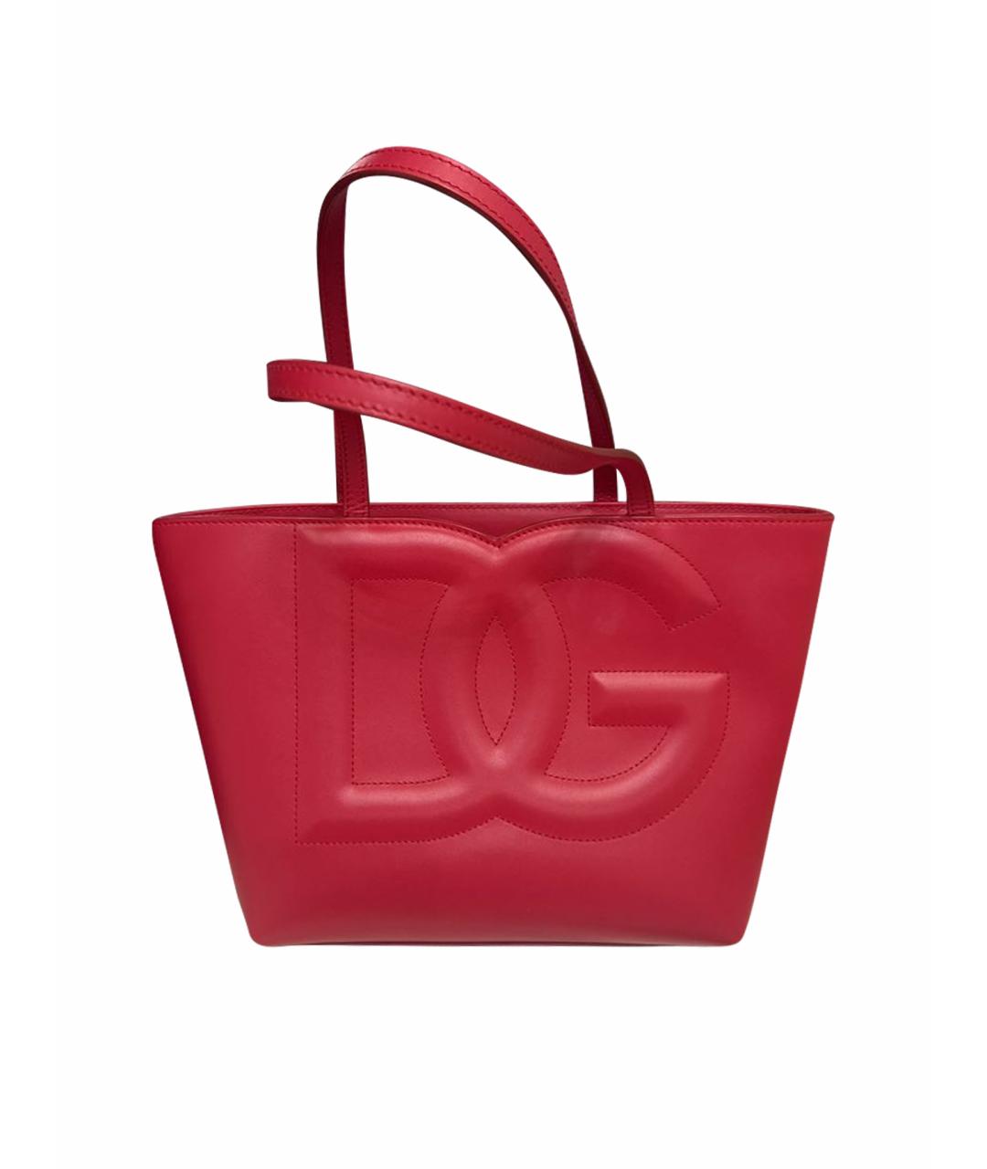 DOLCE&GABBANA Красная кожаная сумка тоут, фото 1