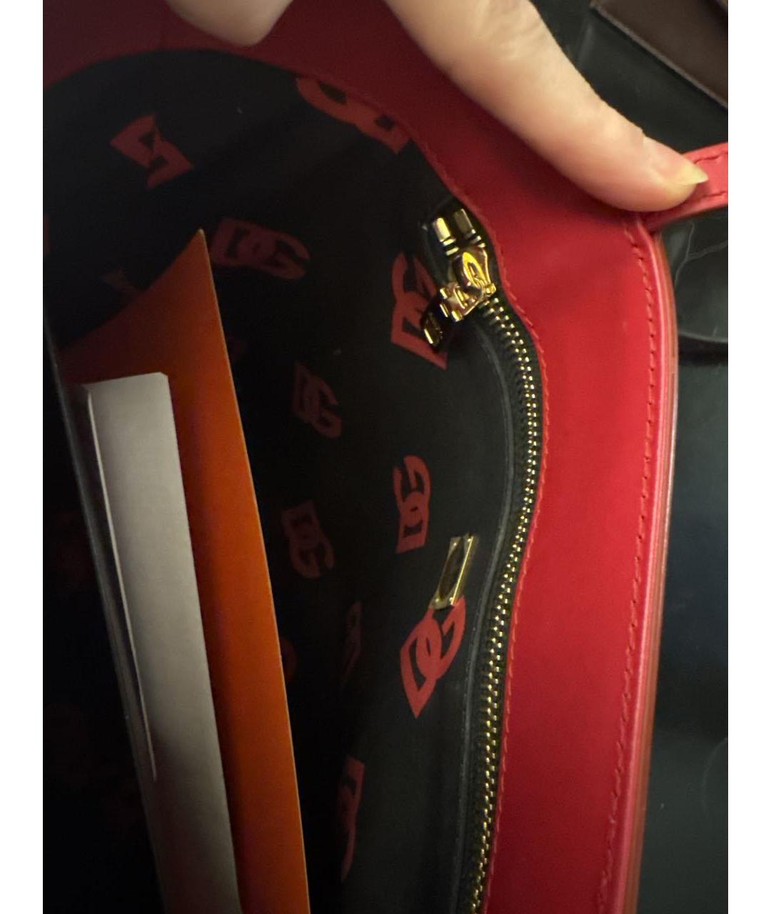 DOLCE&GABBANA Красная кожаная сумка тоут, фото 2