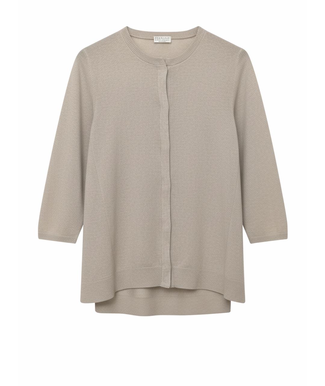 BRUNELLO CUCINELLI Бежевый кашемировый кардиган, фото 1