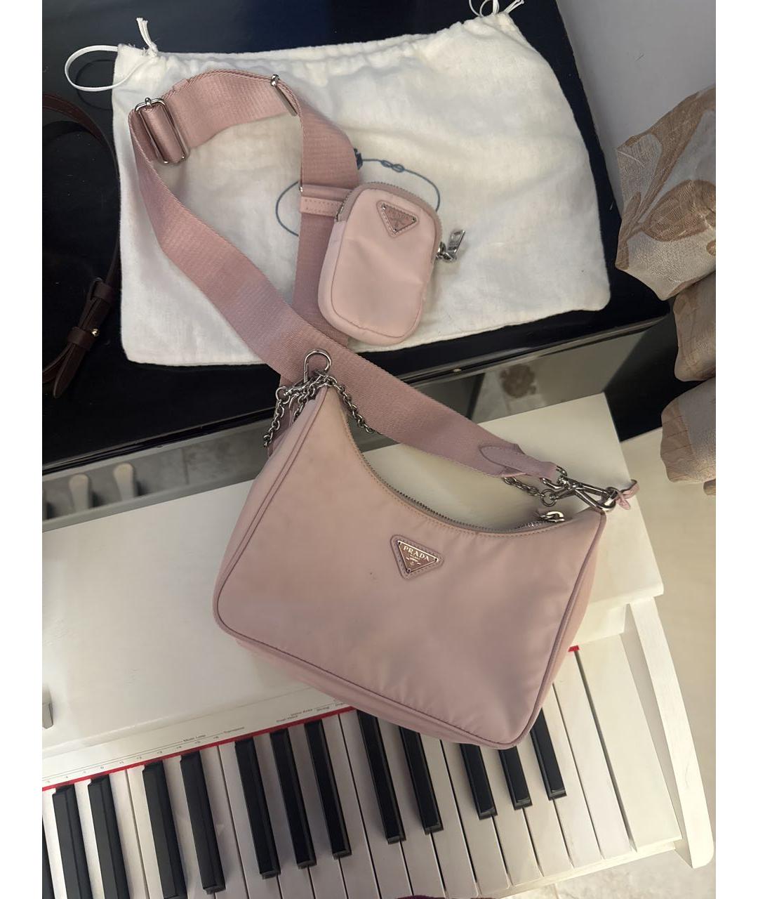 PRADA Розовая синтетическая сумка через плечо, фото 4