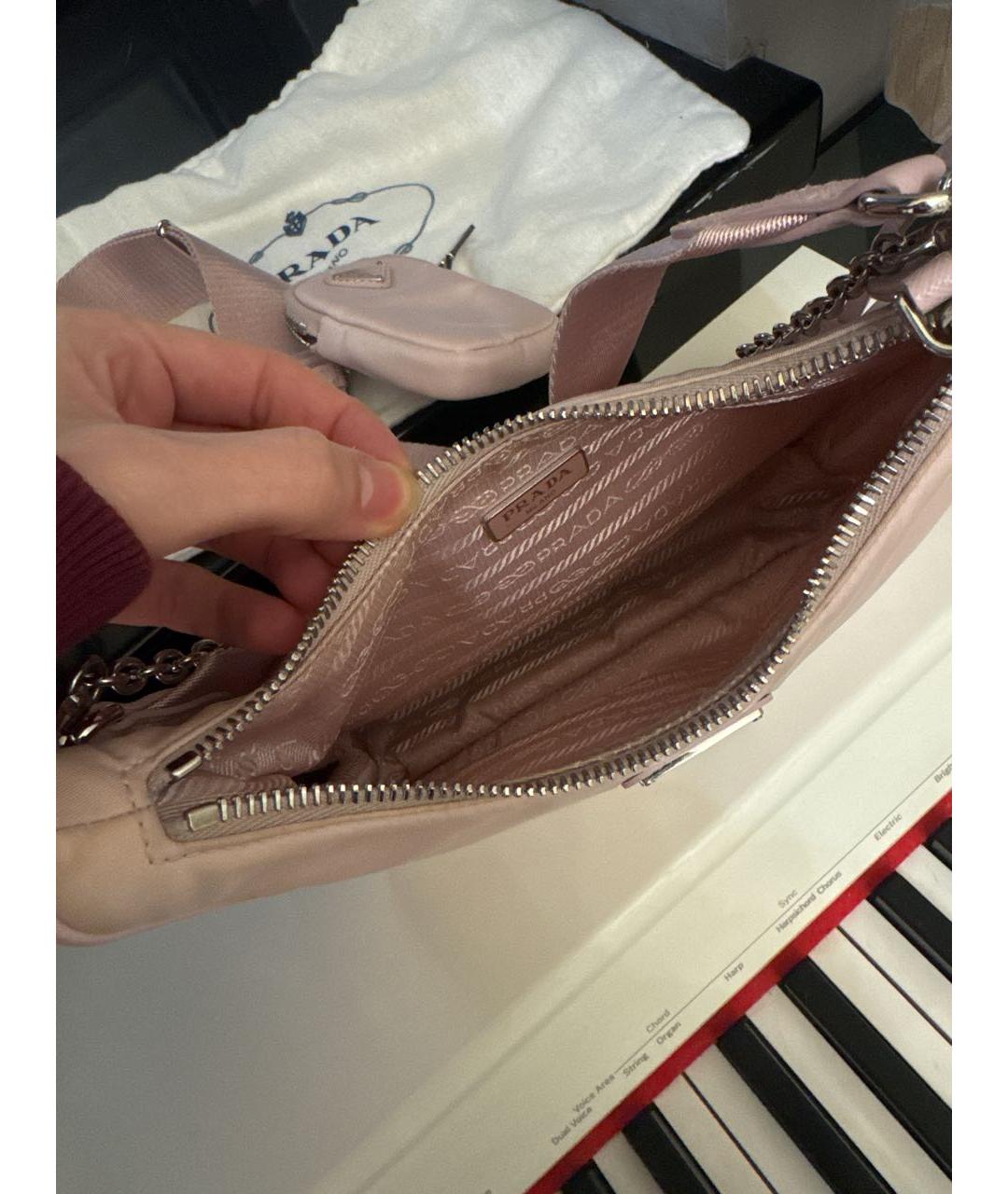 PRADA Розовая синтетическая сумка через плечо, фото 2