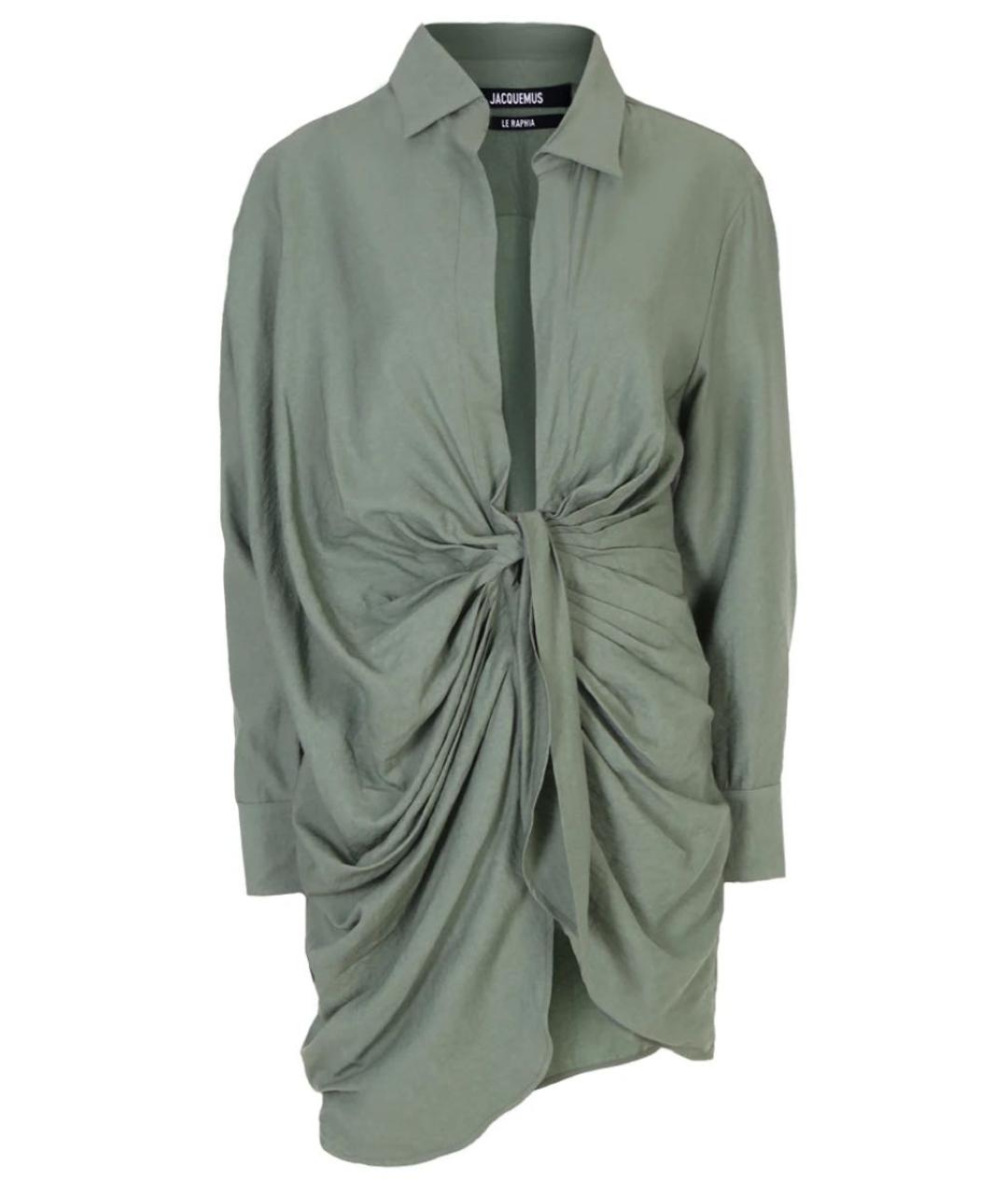 JACQUEMUS Зеленые вискозное коктейльное платье, фото 6