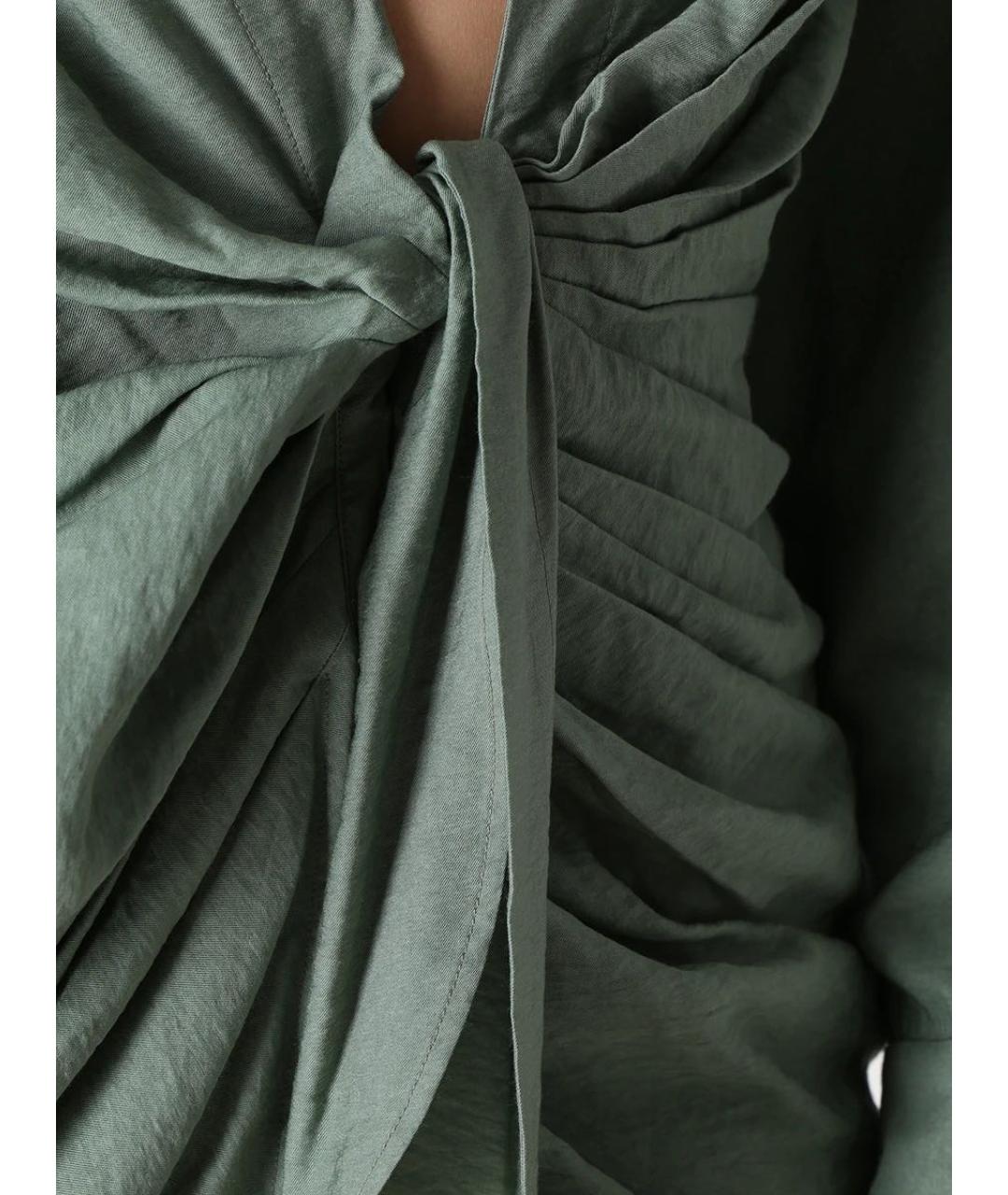 JACQUEMUS Зеленые вискозное коктейльное платье, фото 4