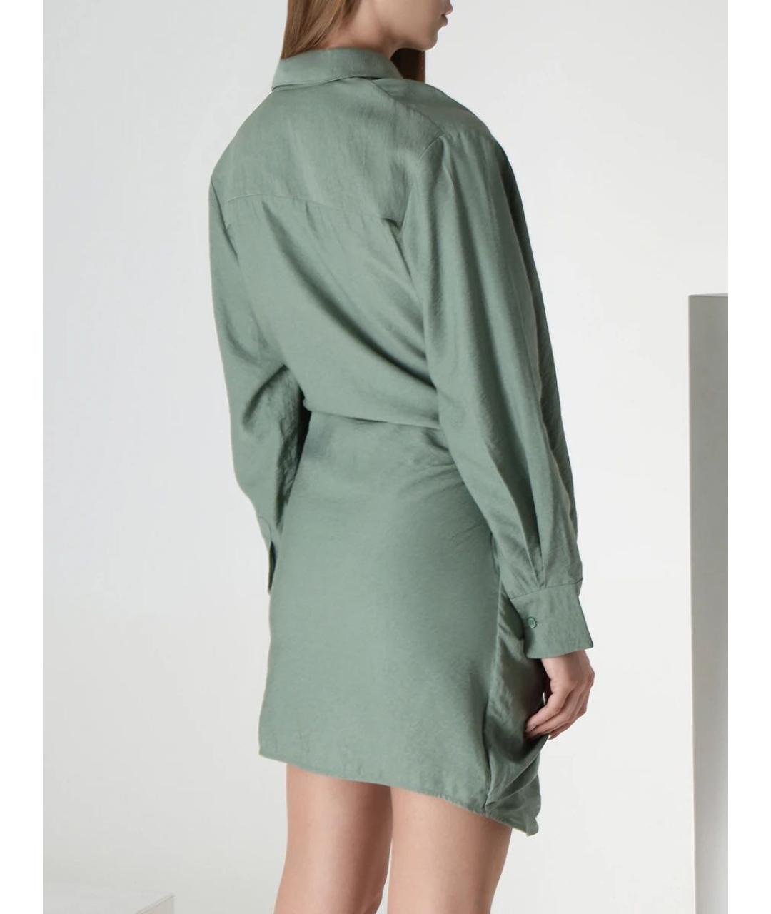 JACQUEMUS Зеленые вискозное коктейльное платье, фото 3