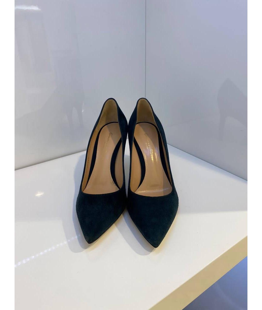 GIANVITO ROSSI Зеленые замшевые туфли, фото 2