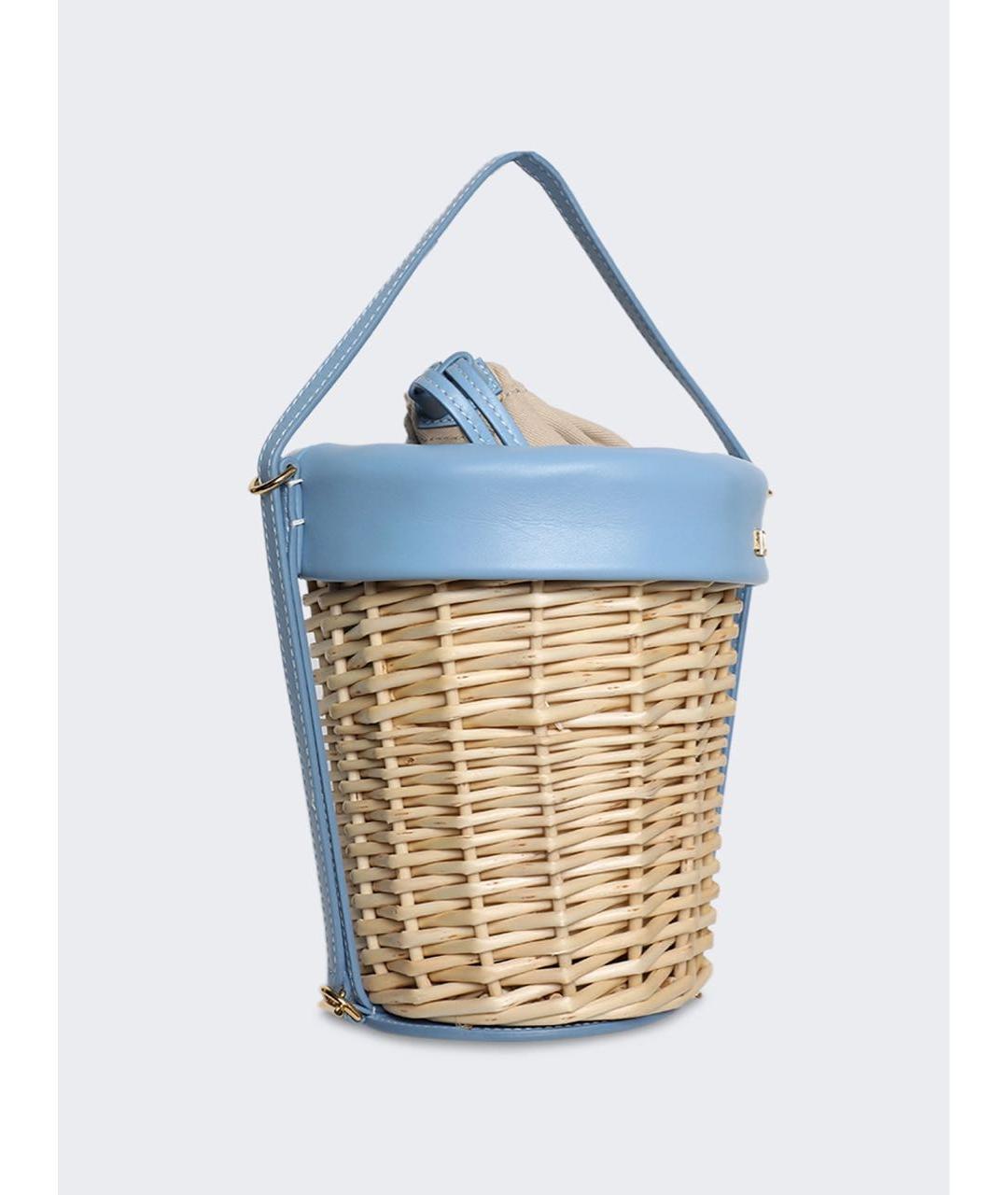 JACQUEMUS Голубая пелетеная пляжная сумка, фото 3