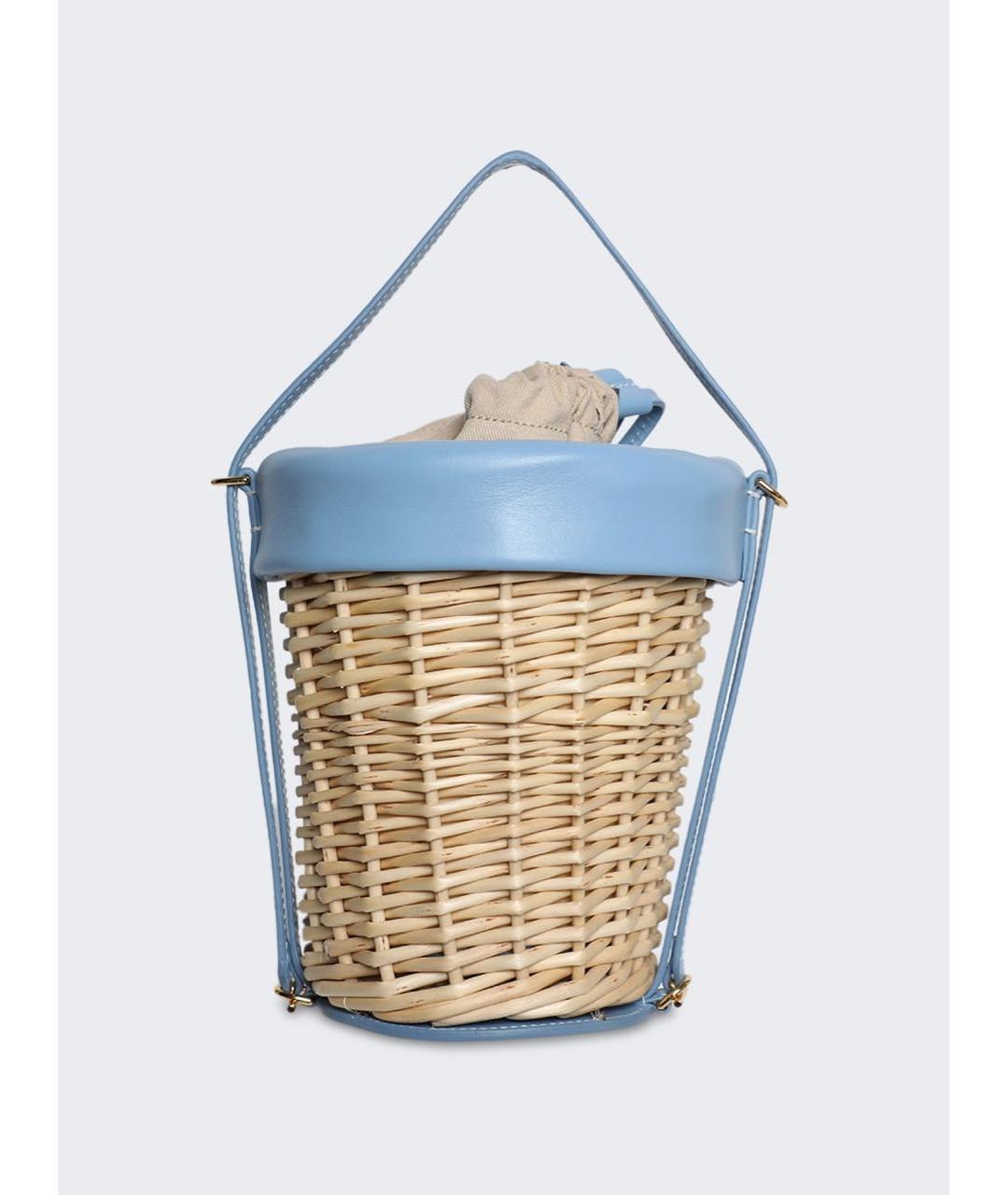 JACQUEMUS Голубая пелетеная пляжная сумка, фото 2