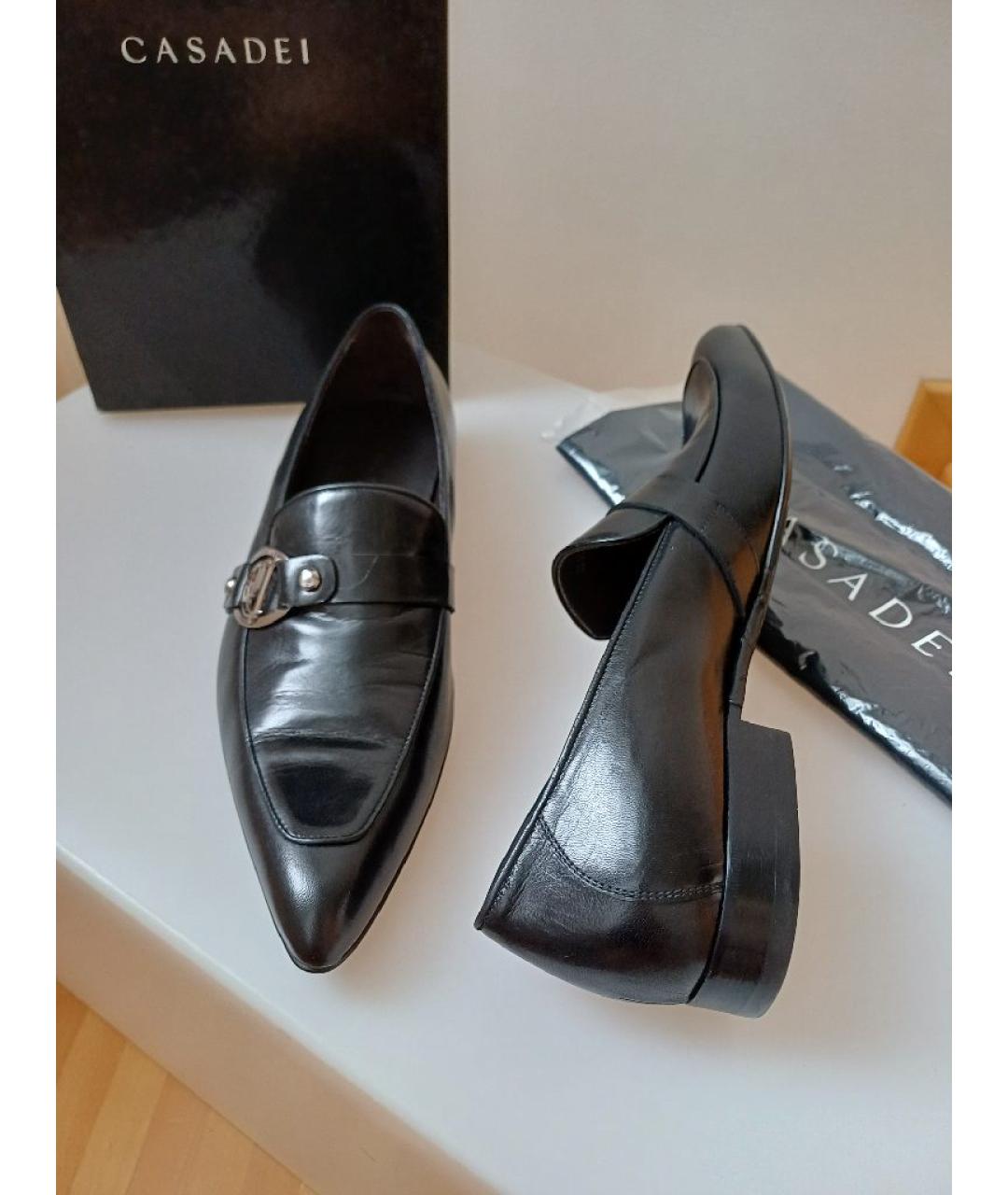 CASADEI Черные кожаные лоферы, фото 4