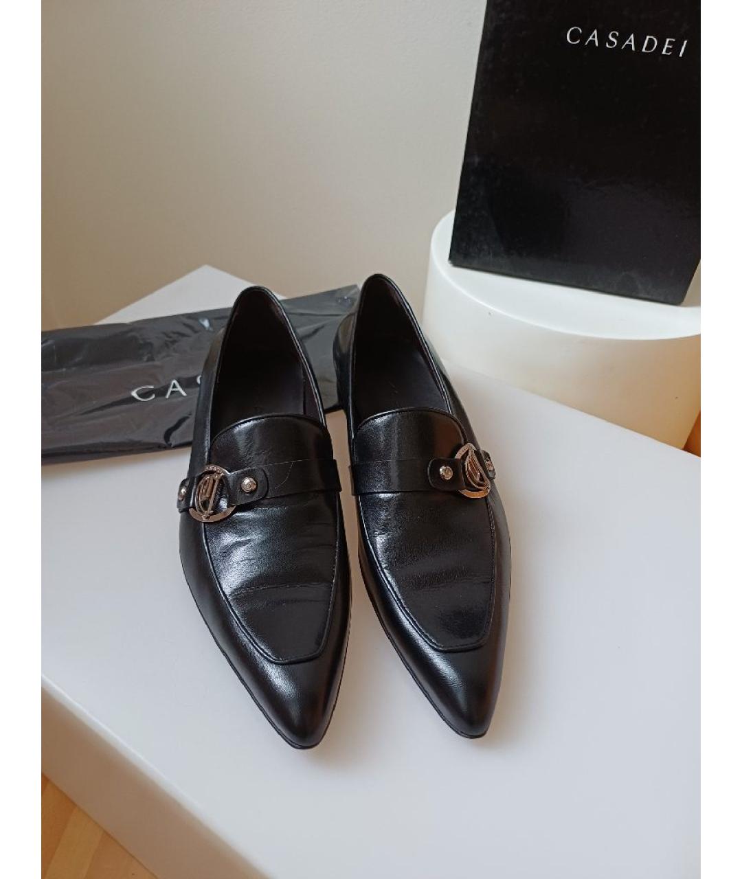 CASADEI Черные кожаные лоферы, фото 2