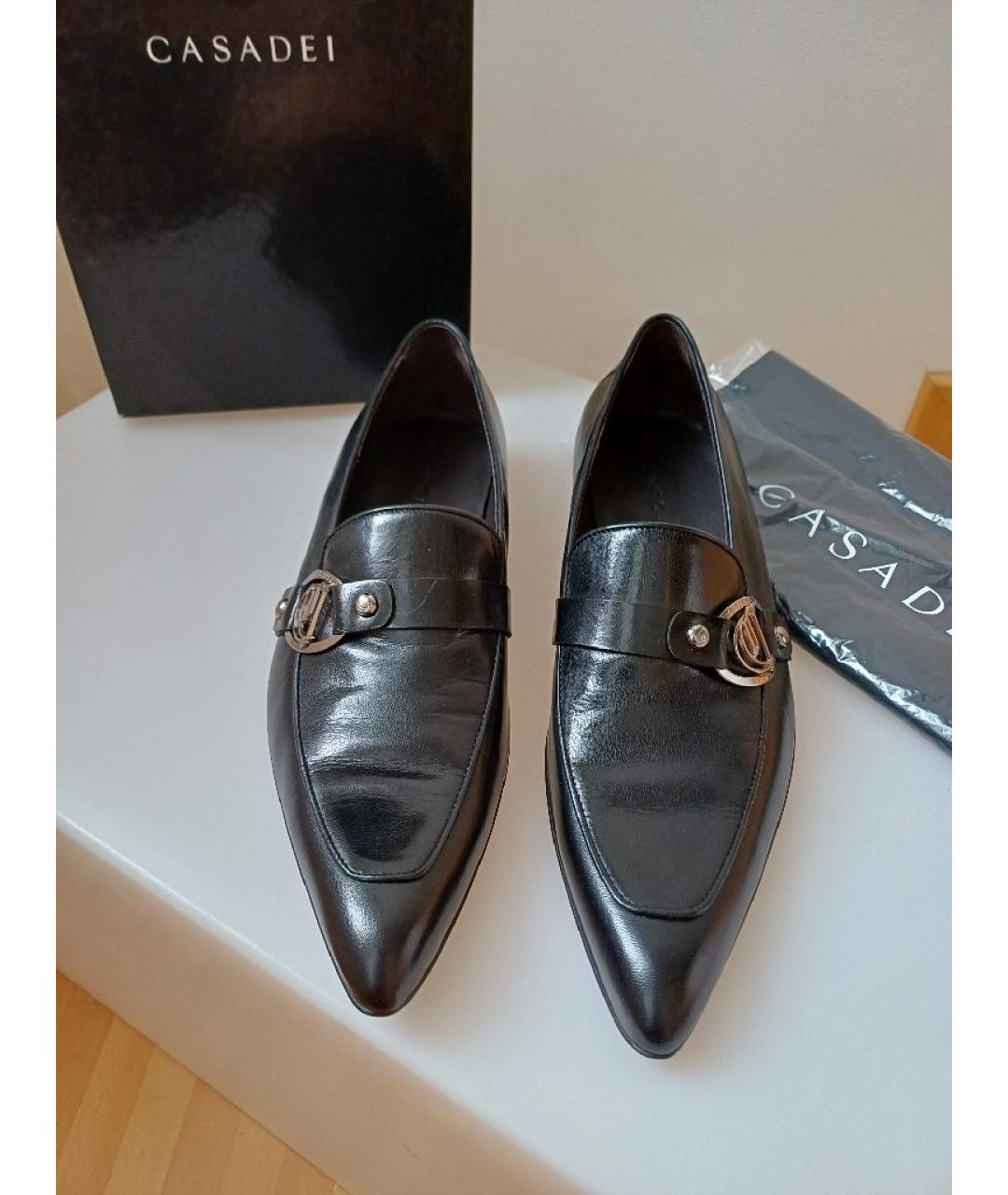 CASADEI Черные кожаные лоферы, фото 5